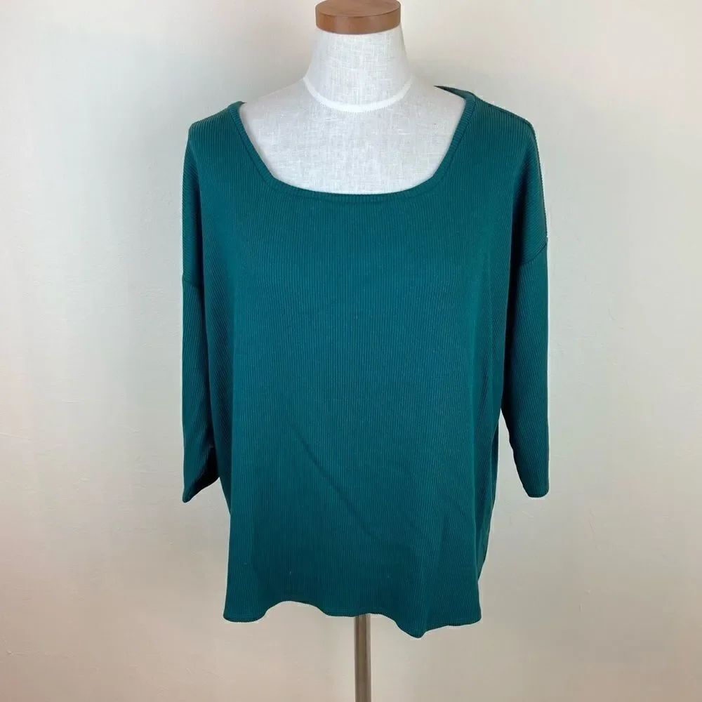 Eileen Fisher Ribbed Scoop Neck Sweater